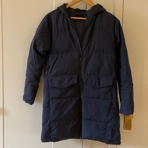 Everlane Long Puffer, navy